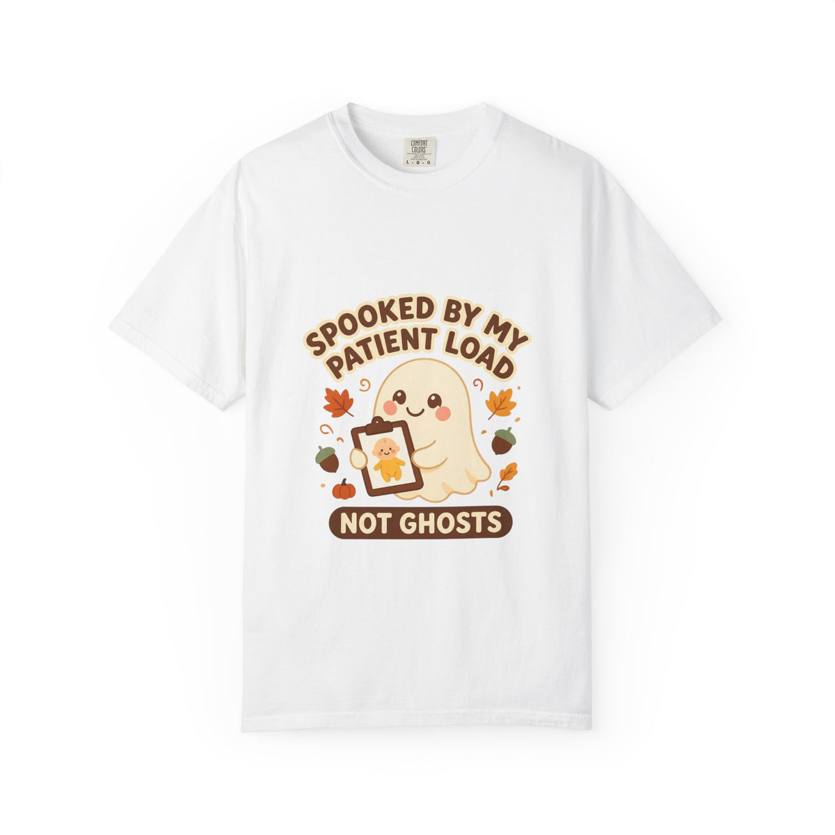 Spooked By My Patient Load Not Ghosts — Cute Kids Halloween Tee Comfort Colors