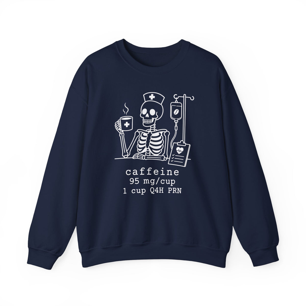 caffeine 95 mg/cup 1 cup Q4H PRN — Skeleton Crewneck Sweatshirt Gildan 18000