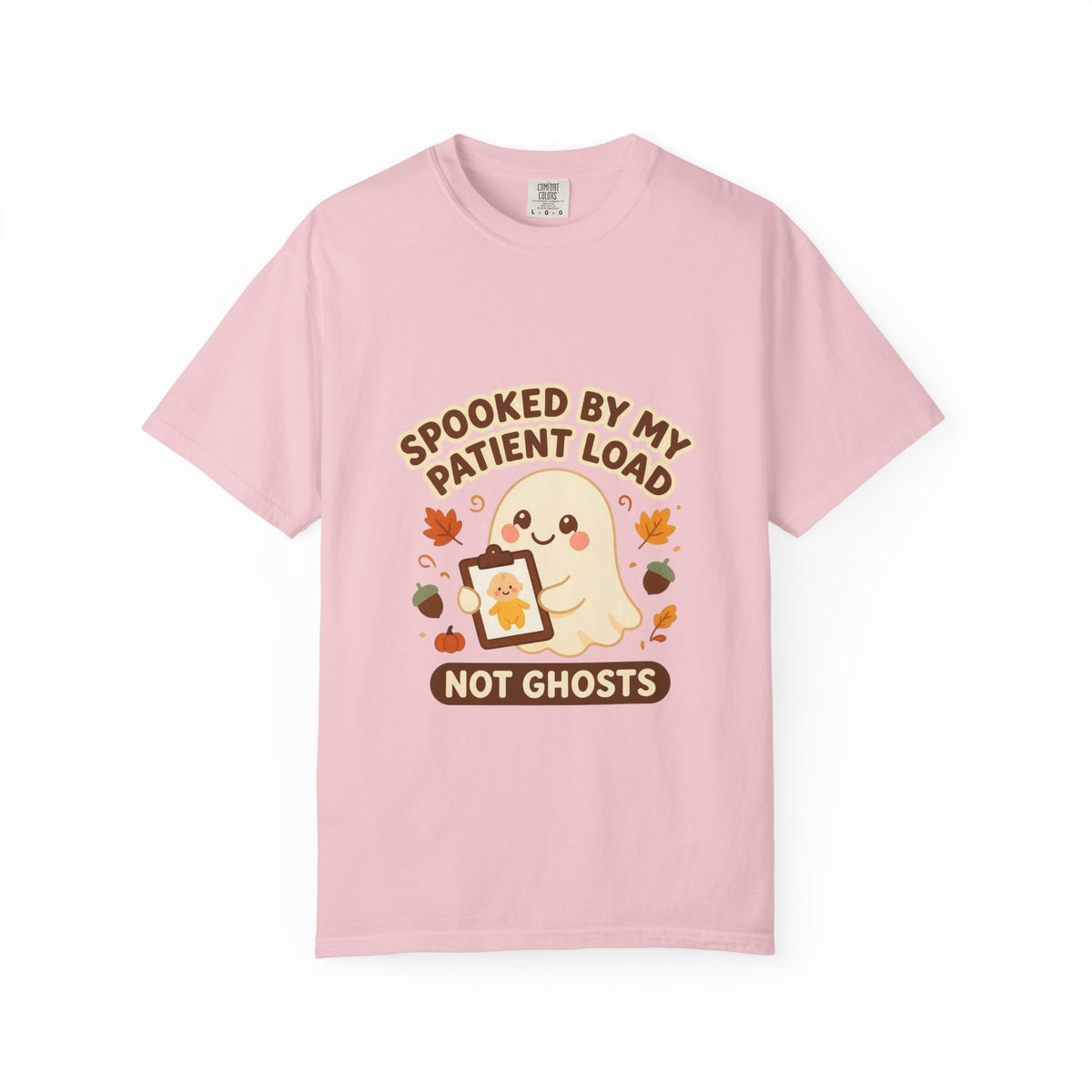 Spooked By My Patient Load Not Ghosts — Cute Kids Halloween Tee Comfort Colors
