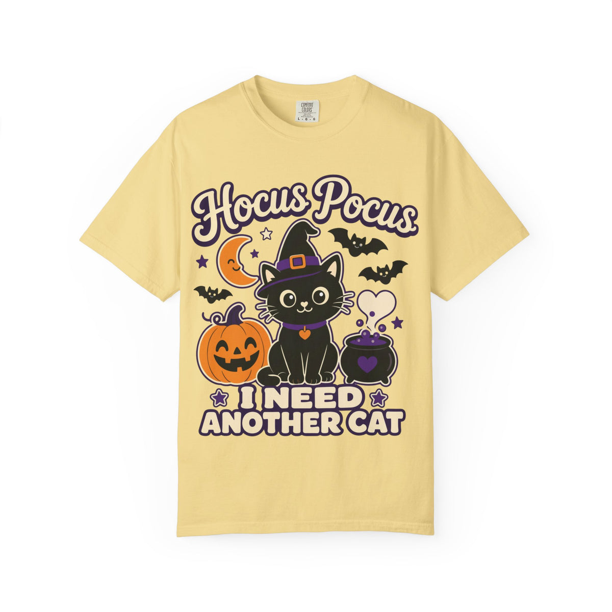 Hocus Pocus I Need Another Cat - Cozy Halloween Tee Comfort Colors