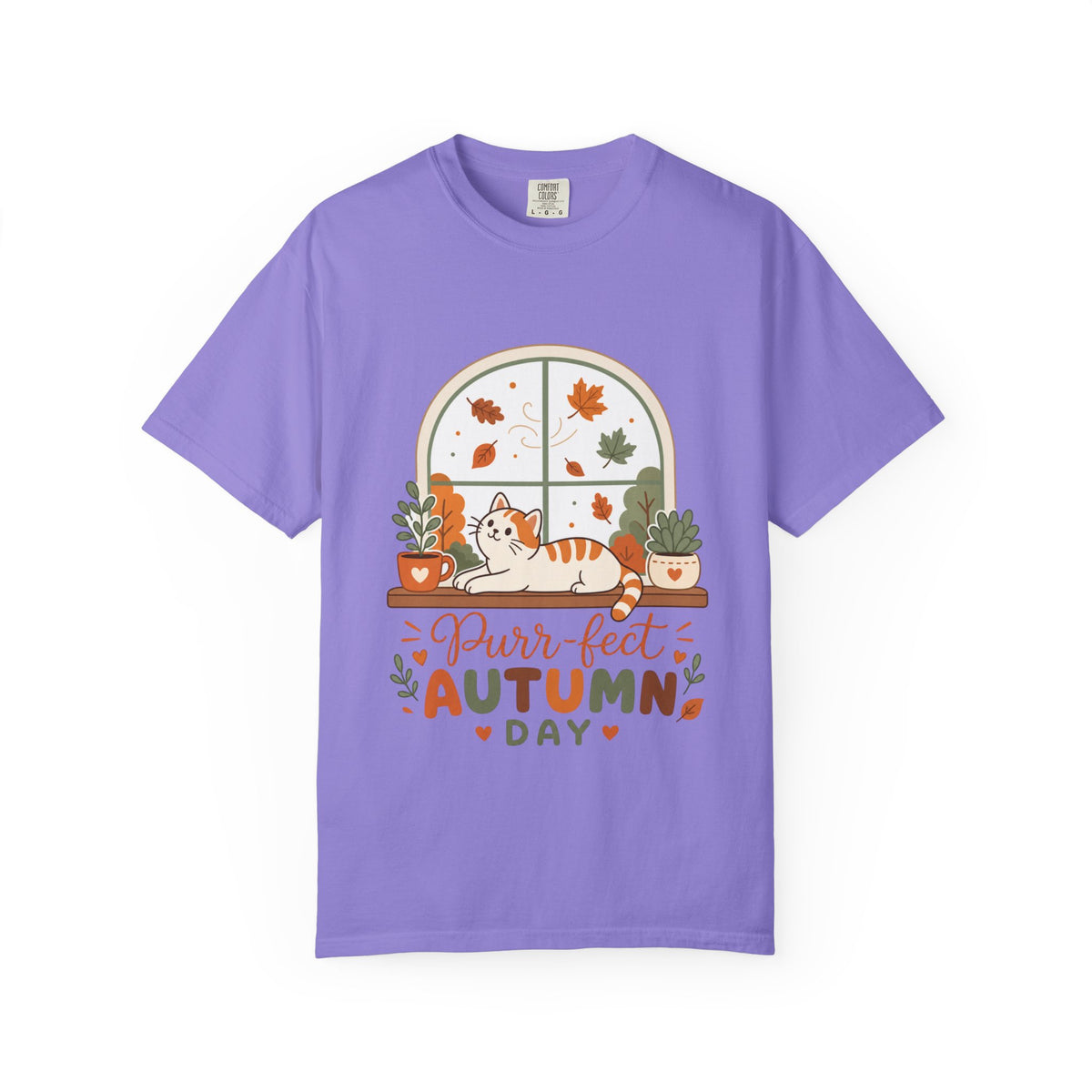 Purr-fect Autumn Day - Cozy Cat Fall Tee Comfort Colors